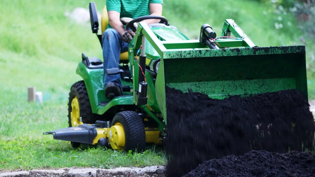Front End Loader moving mulch