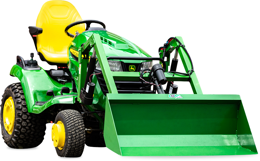 LGM-100 Front-End Loader on a John Deere lawn tractor
